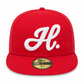 HUSTLE. "H" SCRIPT RED FITTED