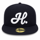 HUSTLE. "H" SCRIPT NAVY BLUE FITTED