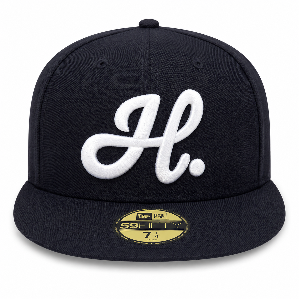 HUSTLE. "H" SCRIPT NAVY BLUE FITTED