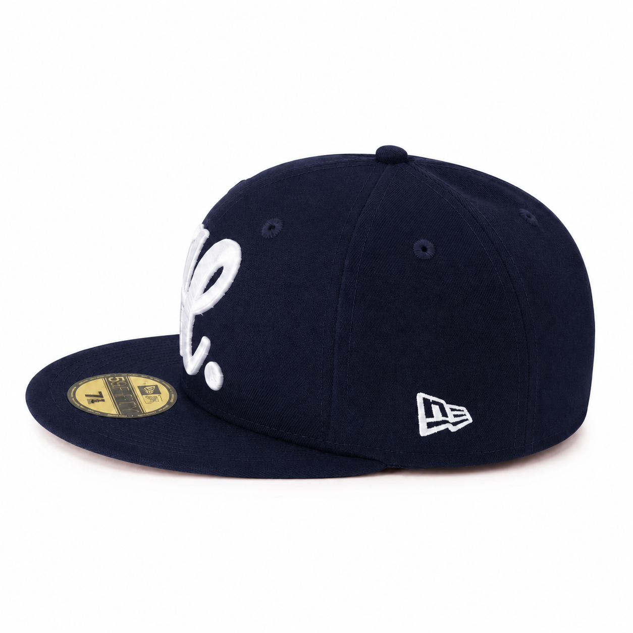 HUSTLE. "H" SCRIPT NAVY BLUE FITTED