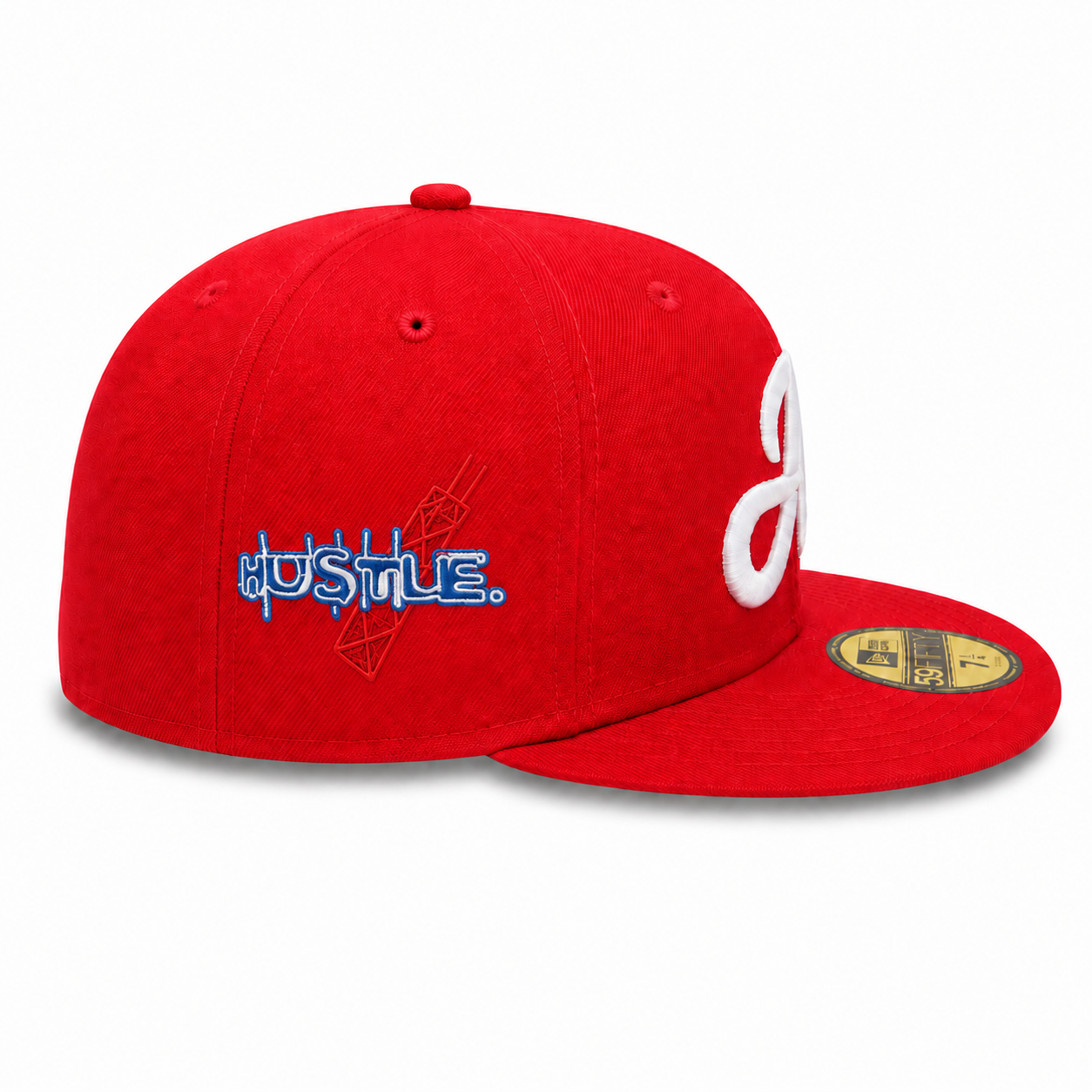 HUSTLE. "H" SCRIPT RED FITTED