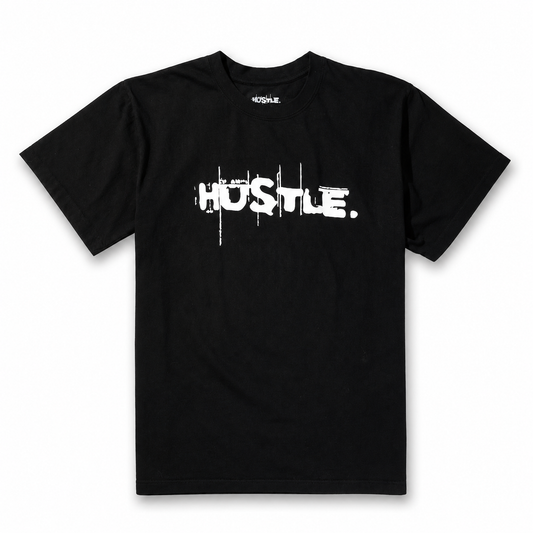 HUSTLE. BLACK T-SHIRT