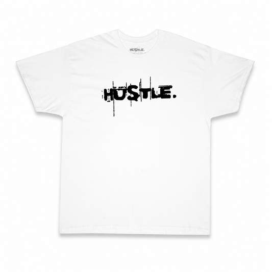 HUSTLE. WHITE T-SHIRT